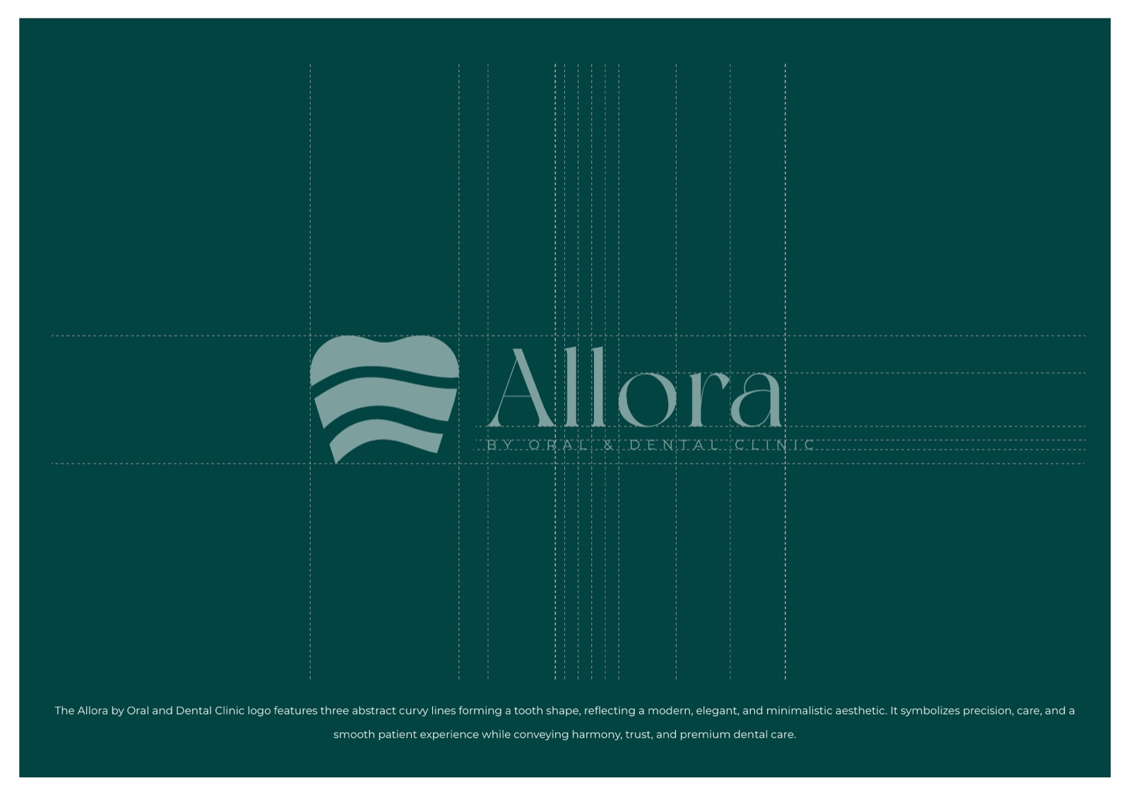 The Allora logo on deep emerald with its construction grid