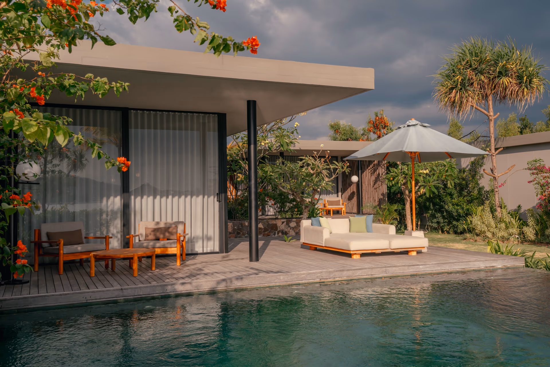 BASK Gili Meno beach club from the air