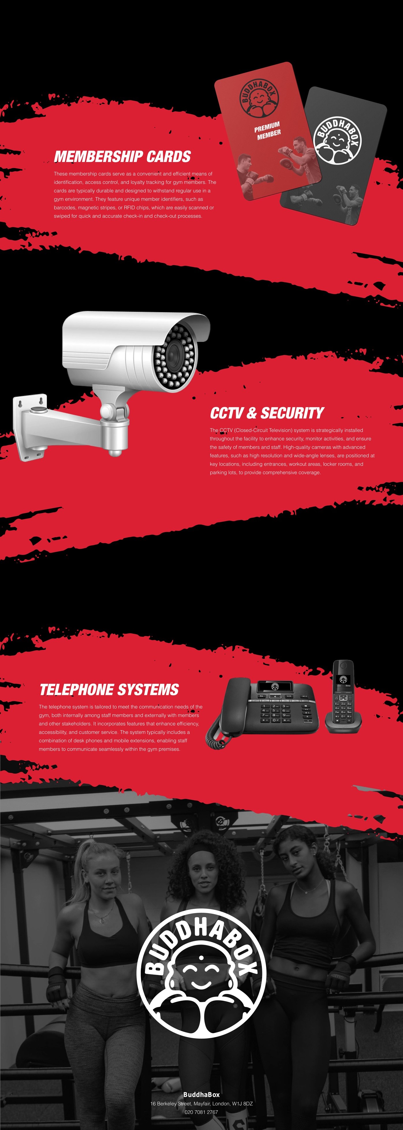 BuddhaBox CCTV, phone, membership cards