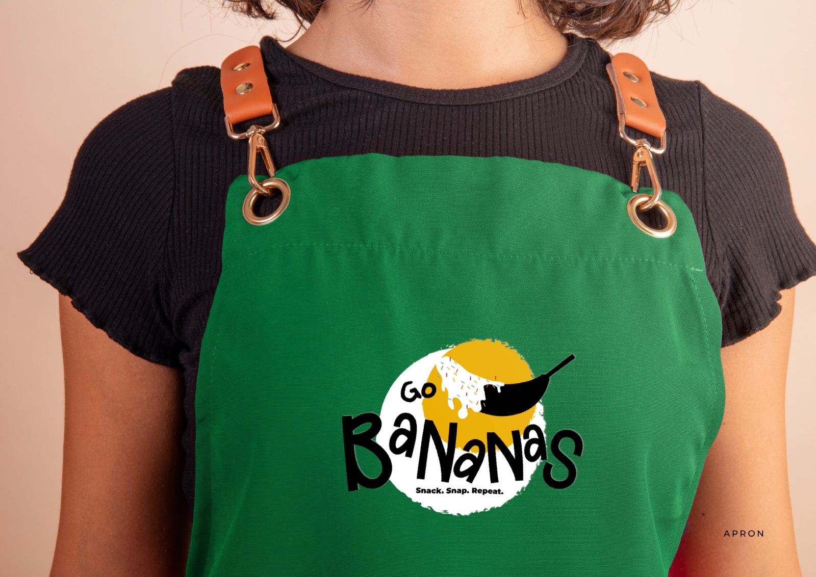 Go Bananas staff apron worn by a team member