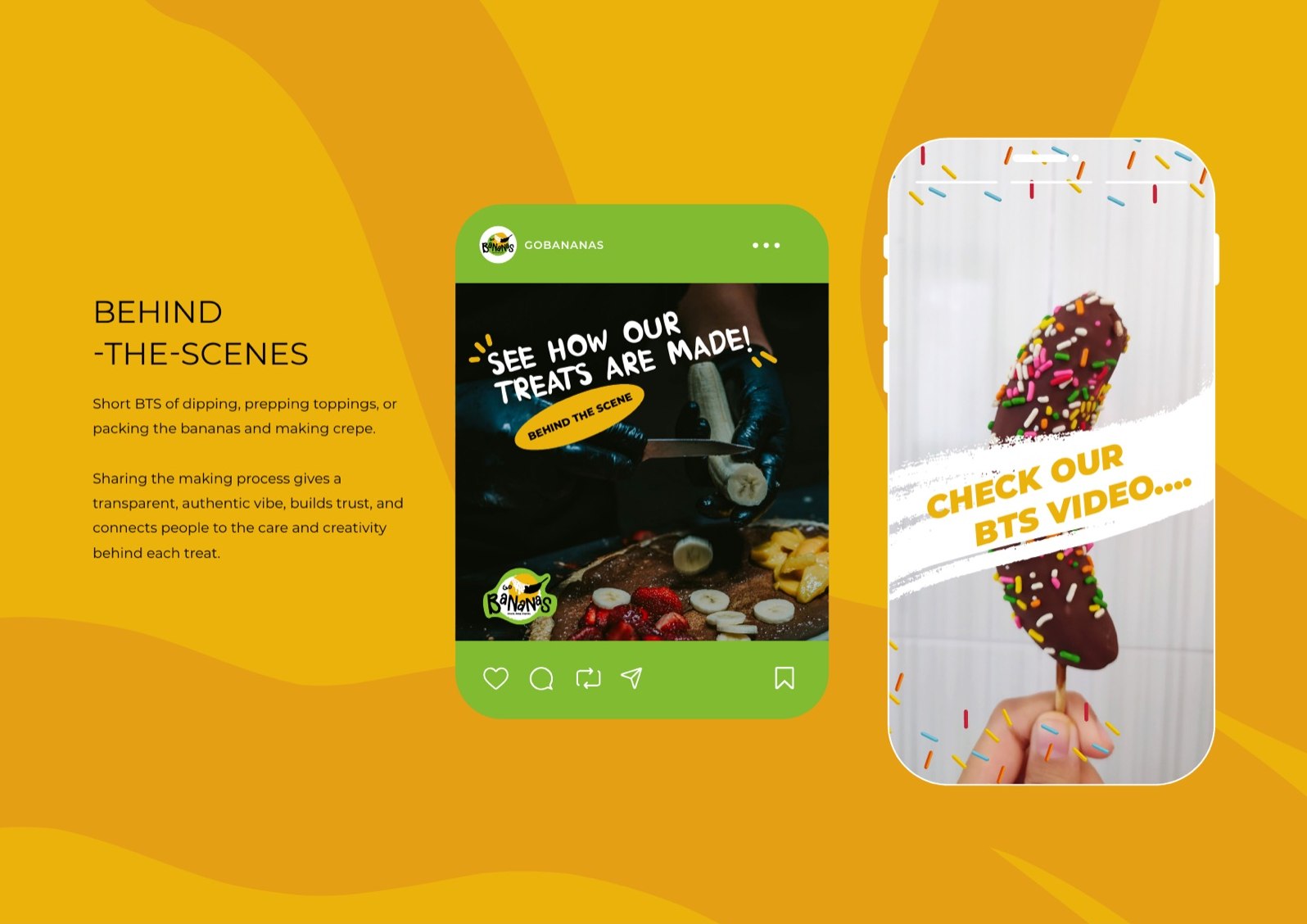 Go Bananas behind-the-scenes Instagram post and story