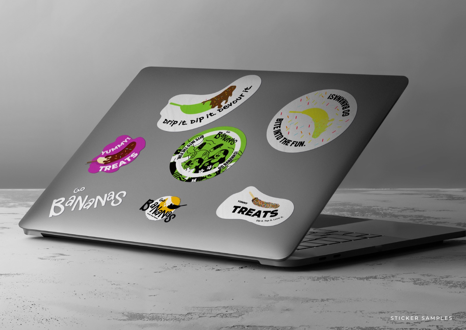 Go Bananas sticker pack applied to a laptop