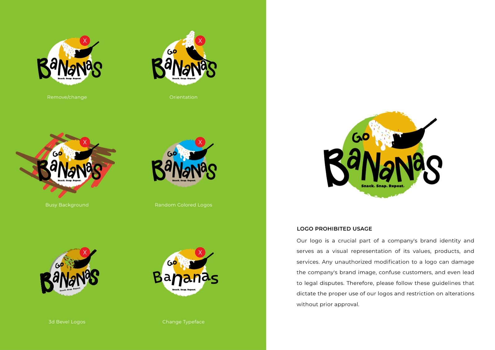 Go Bananas logo prohibited usage examples