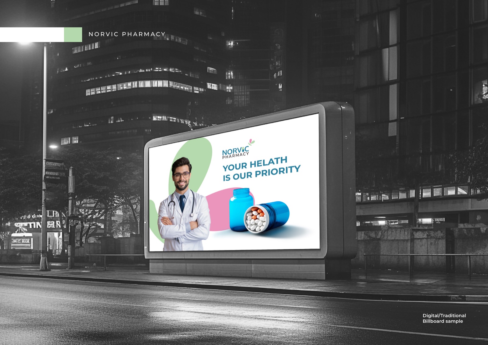 Norvic Pharmacy out of home design