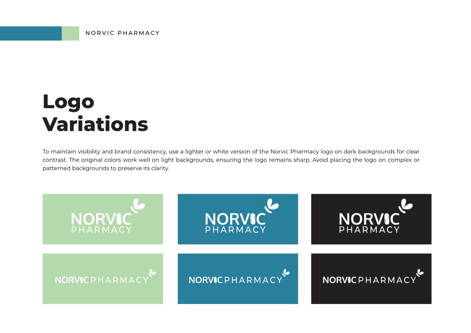 Norvic Pharmacy logo and butterfly mark across surfaces