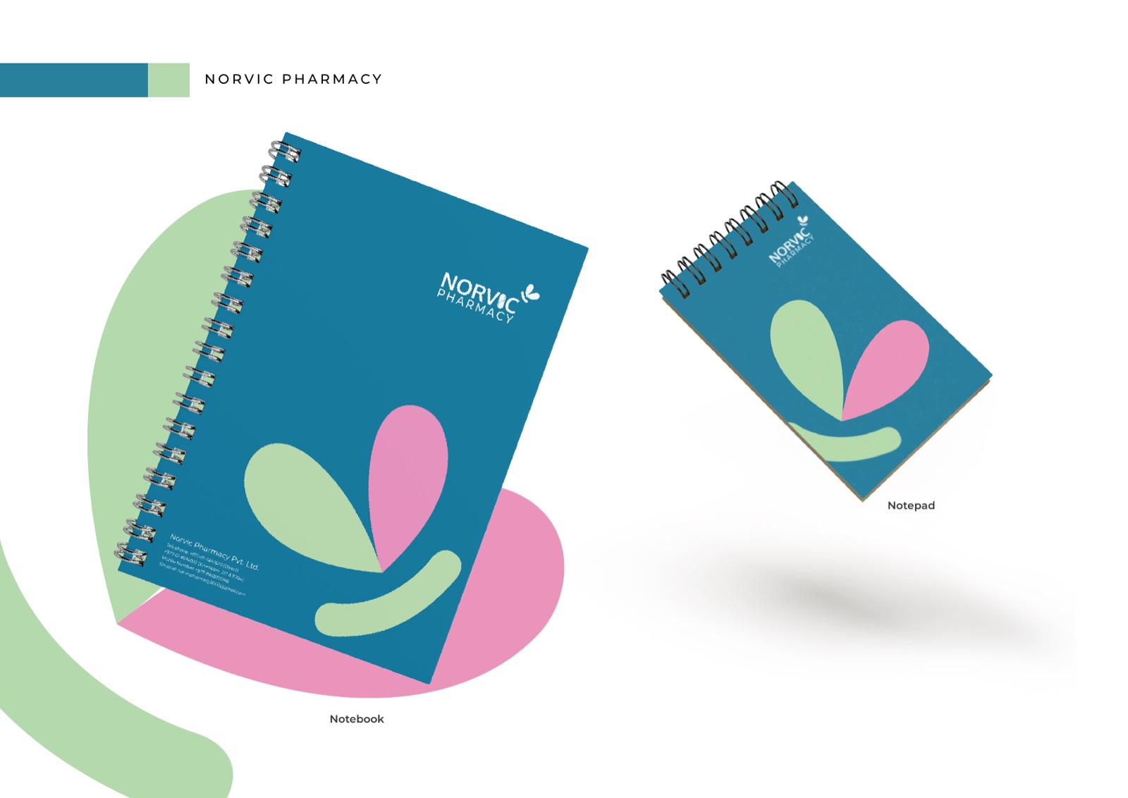 Norvic Pharmacy stationery design