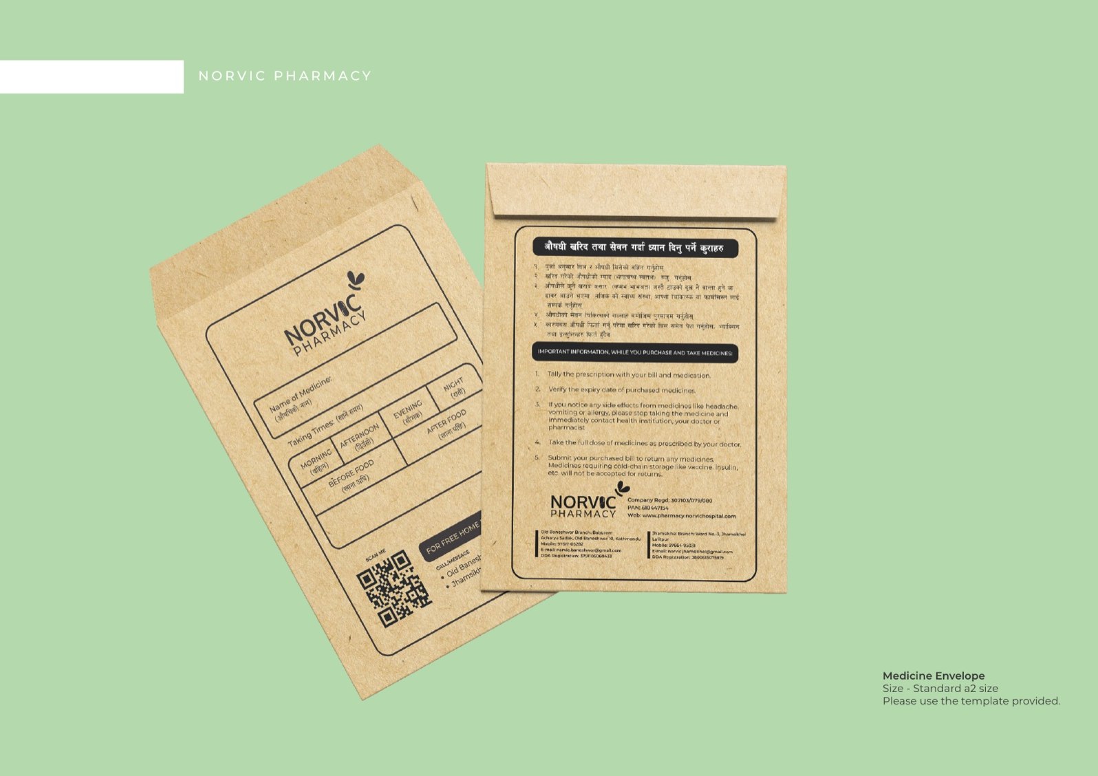 Norvic Pharmacy packaging design