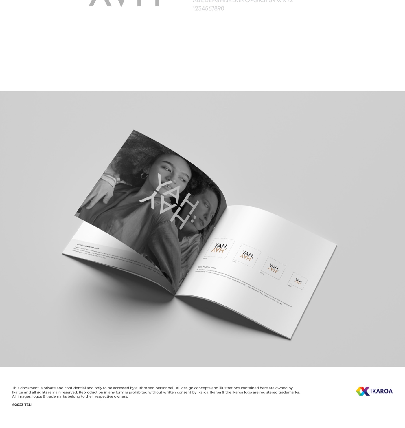 YAHYAH typography in Acre Medium and the lookbook
